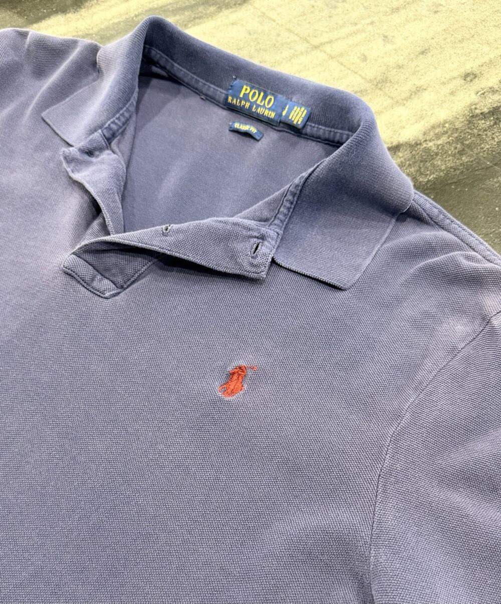 Vintage Polo Ralph Lauren Polo Shirt Large Navy Red Pony Cotton Mesh Classic Fit